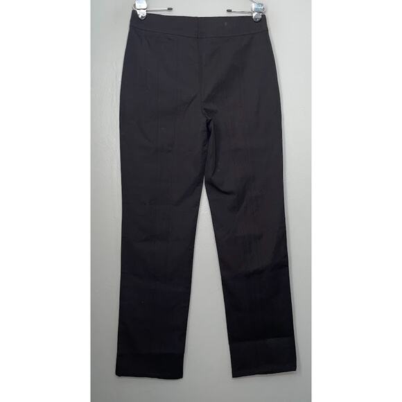 Isaac Mizrahi Live Size 10 Black Ponte Knit Pull On Pants Dark Straight Leg - Picture 4 of 13